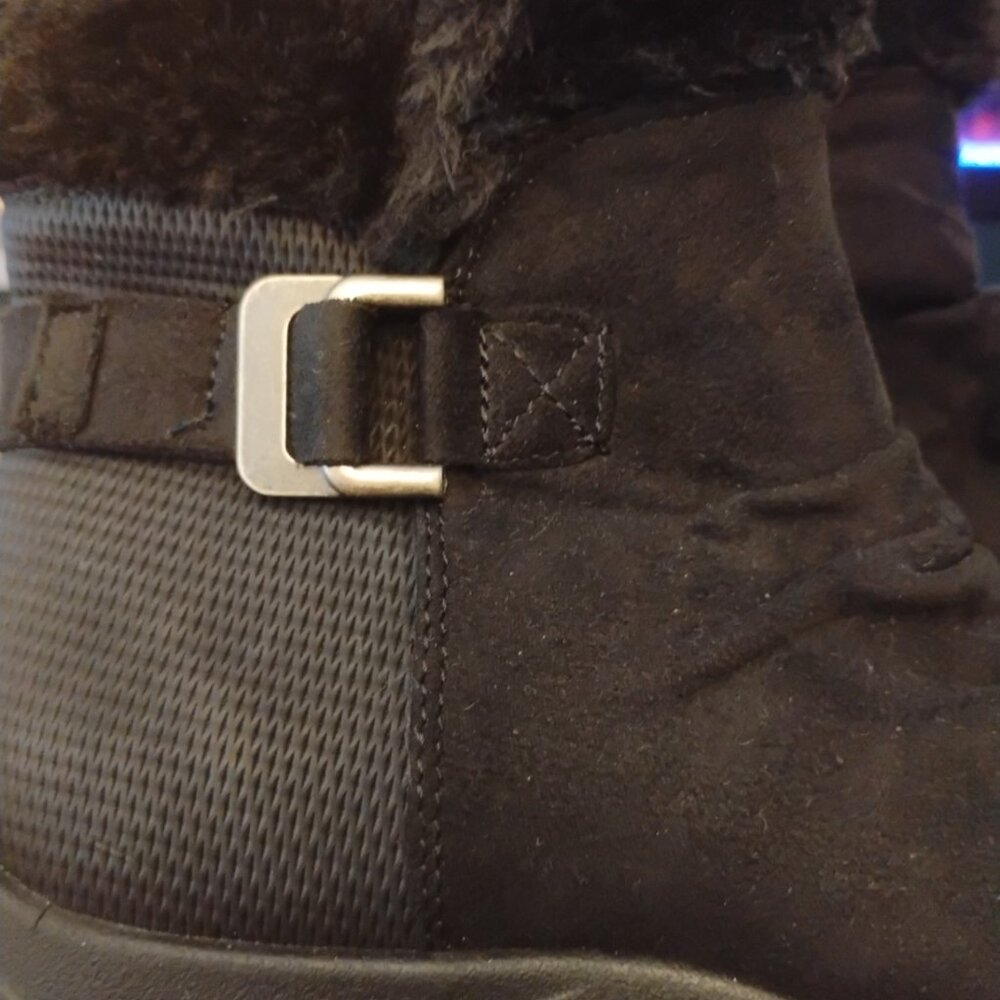 NWT Easy Spirit Flex Step Black Faux Fur Lined Ankle Boots Women’s 6.5 - Picture 5 of 6